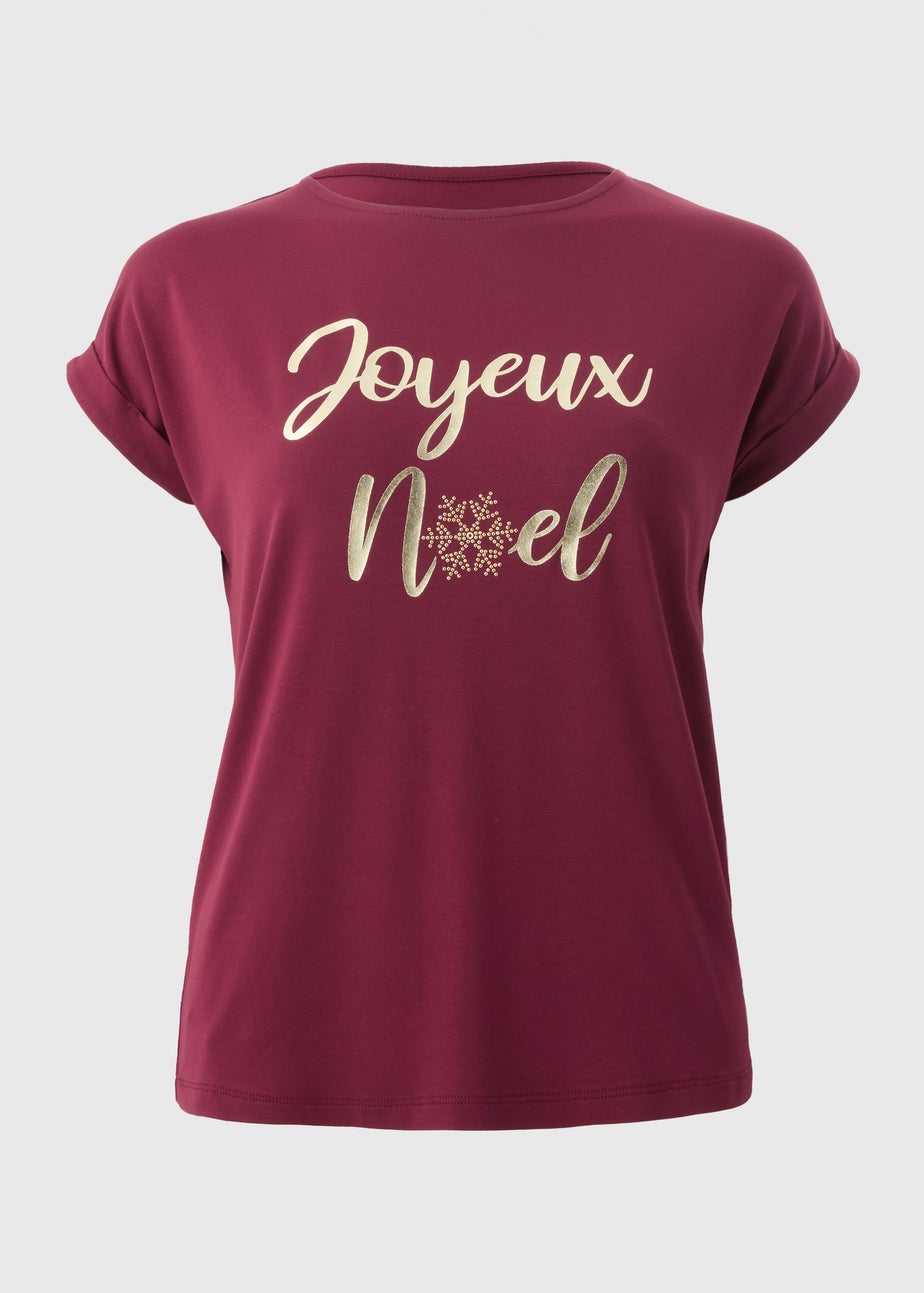 Burgundy Joyeux Noel T-Shirt