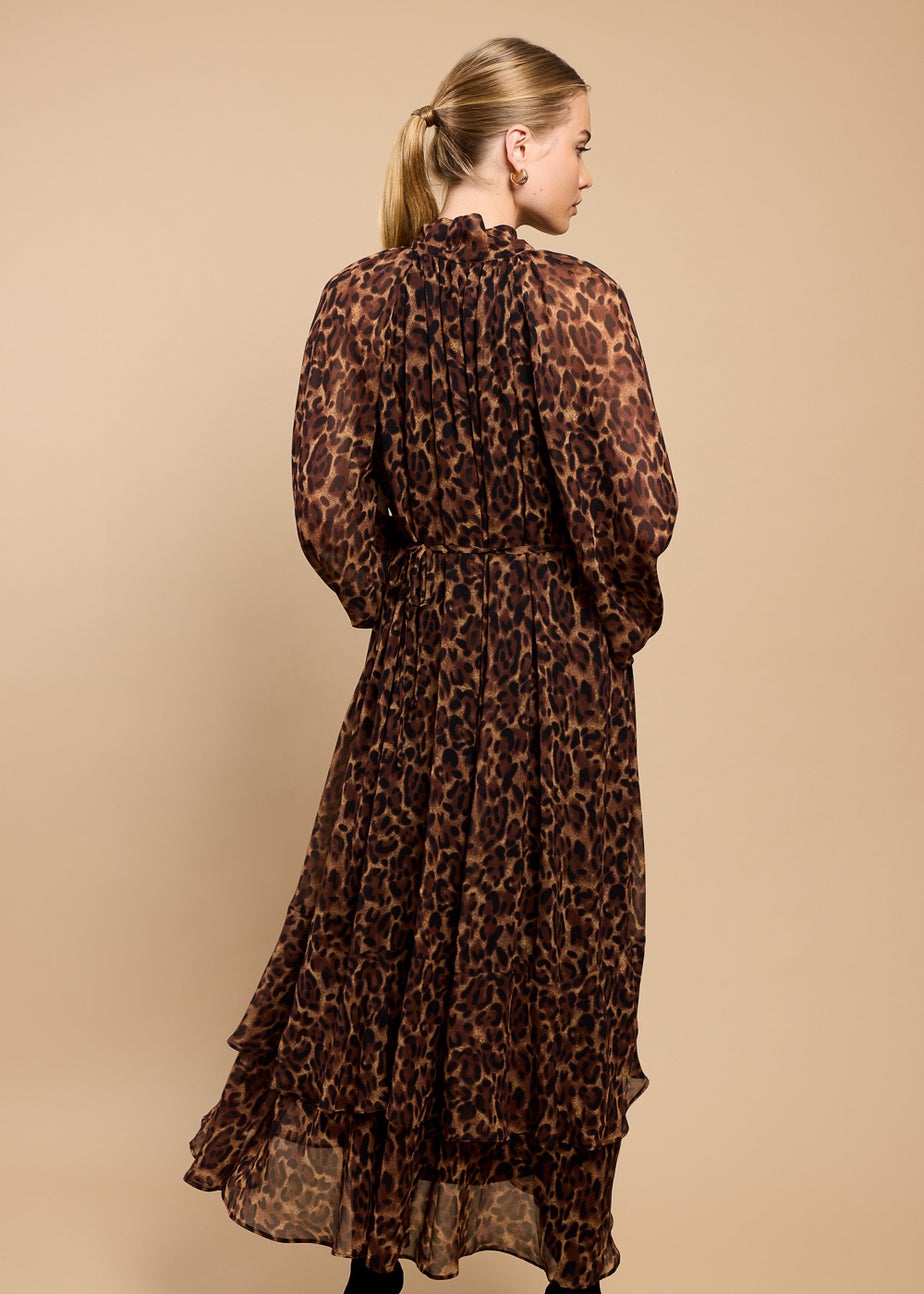 Little Mistress Leopard Print Chiffon Midaxi Dress by Vicky Pattison