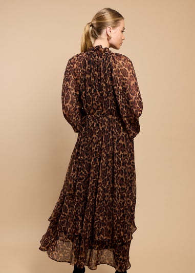 Little Mistress Leopard Print Chiffon Midaxi Dress by Vicky Pattison