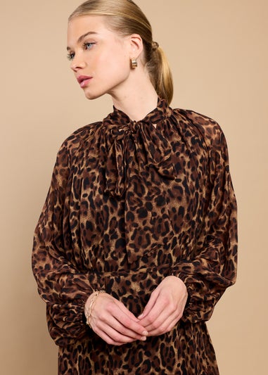 Little Mistress Leopard Print Chiffon Midaxi Dress by Vicky Pattison