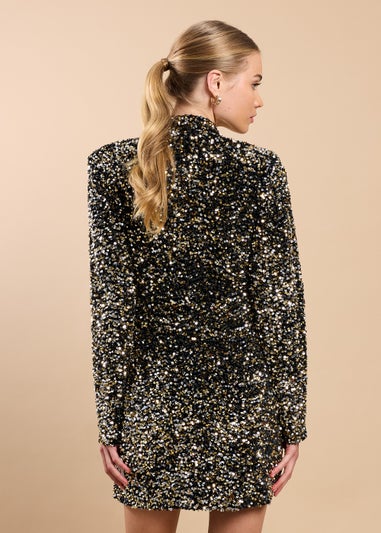 Little Mistress Gold Sequin Knot Detail Mini Dress by Vicky Pattison