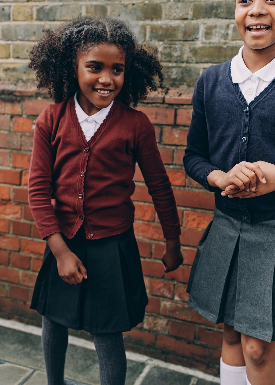 Girls 2 Pack Burgundy School Cardigans (3-13yrs)