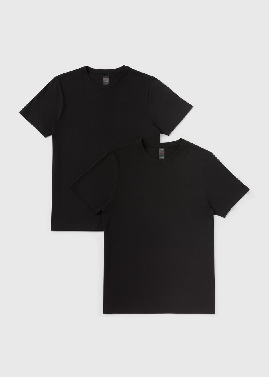2 Pack Black T-Shirt Vest Tops