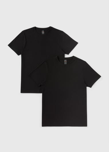 2 Pack Black T-Shirt Vest Tops