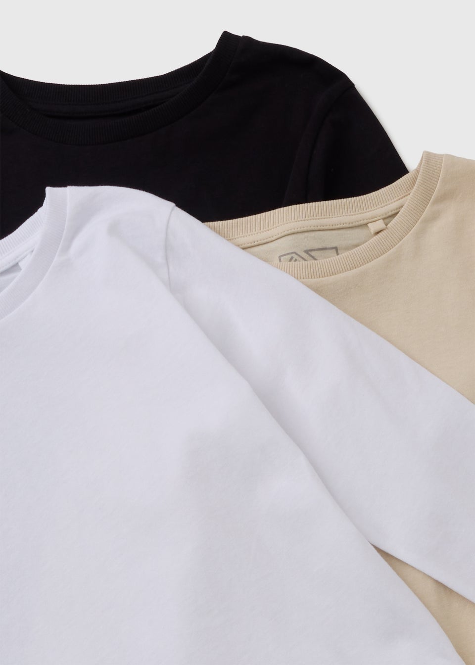 3 Pack Boys Black Long Sleeve T-Shirts (7-15yrs)