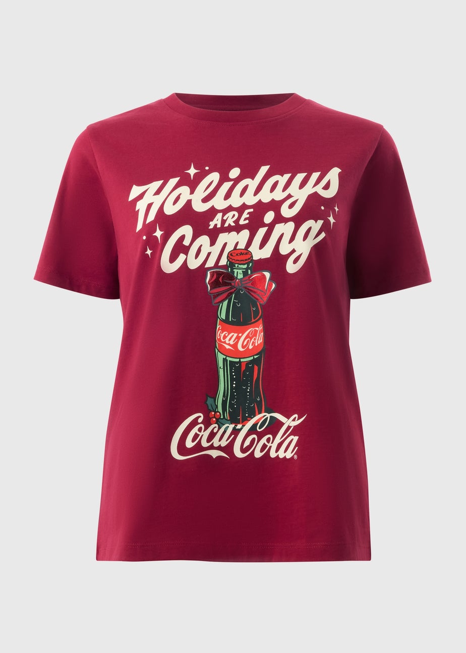 Coca Cola Burgundy Christmas T Shirt