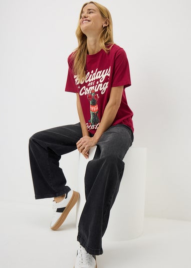 Coca Cola Burgundy Christmas T Shirt