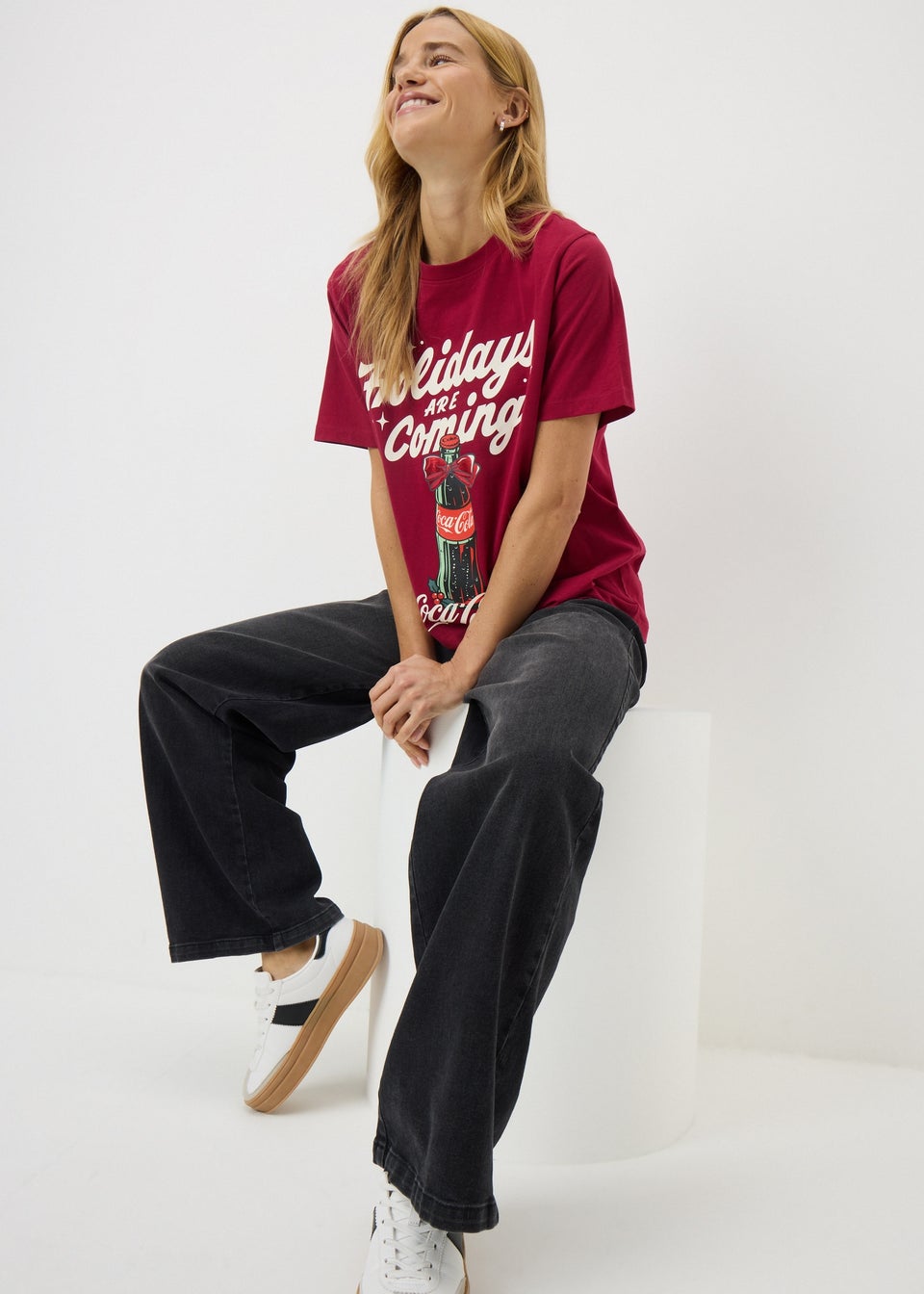 Coca Cola Burgundy Christmas T Shirt