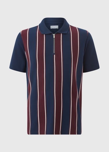 Navy Stripe Ribbed Smart Polo Shirt