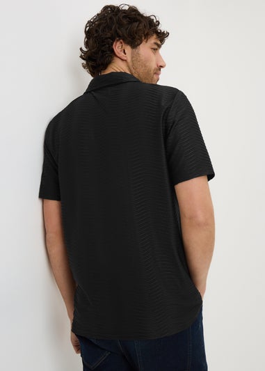 Black Wave Texture Smart Polo Shirt