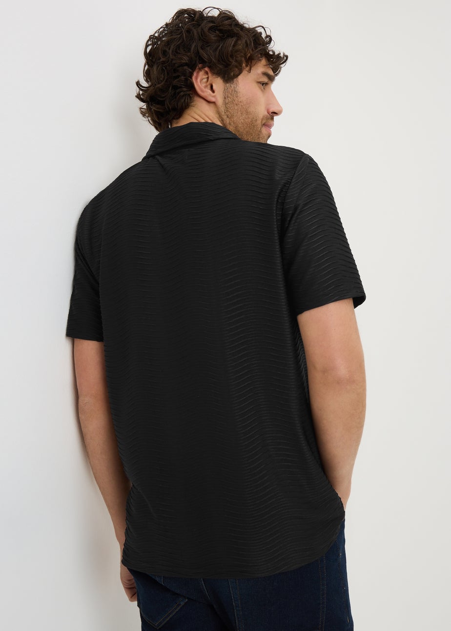 Black Wave Texture Smart Polo Shirt