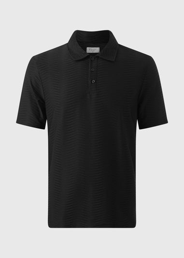 Black Wave Texture Smart Polo Shirt