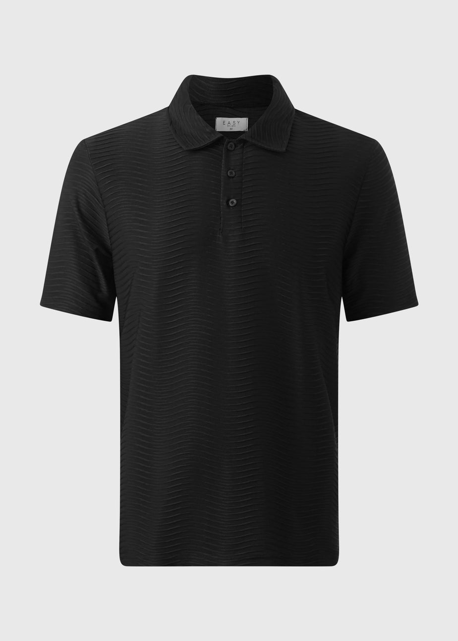 Black Wave Texture Smart Polo Shirt