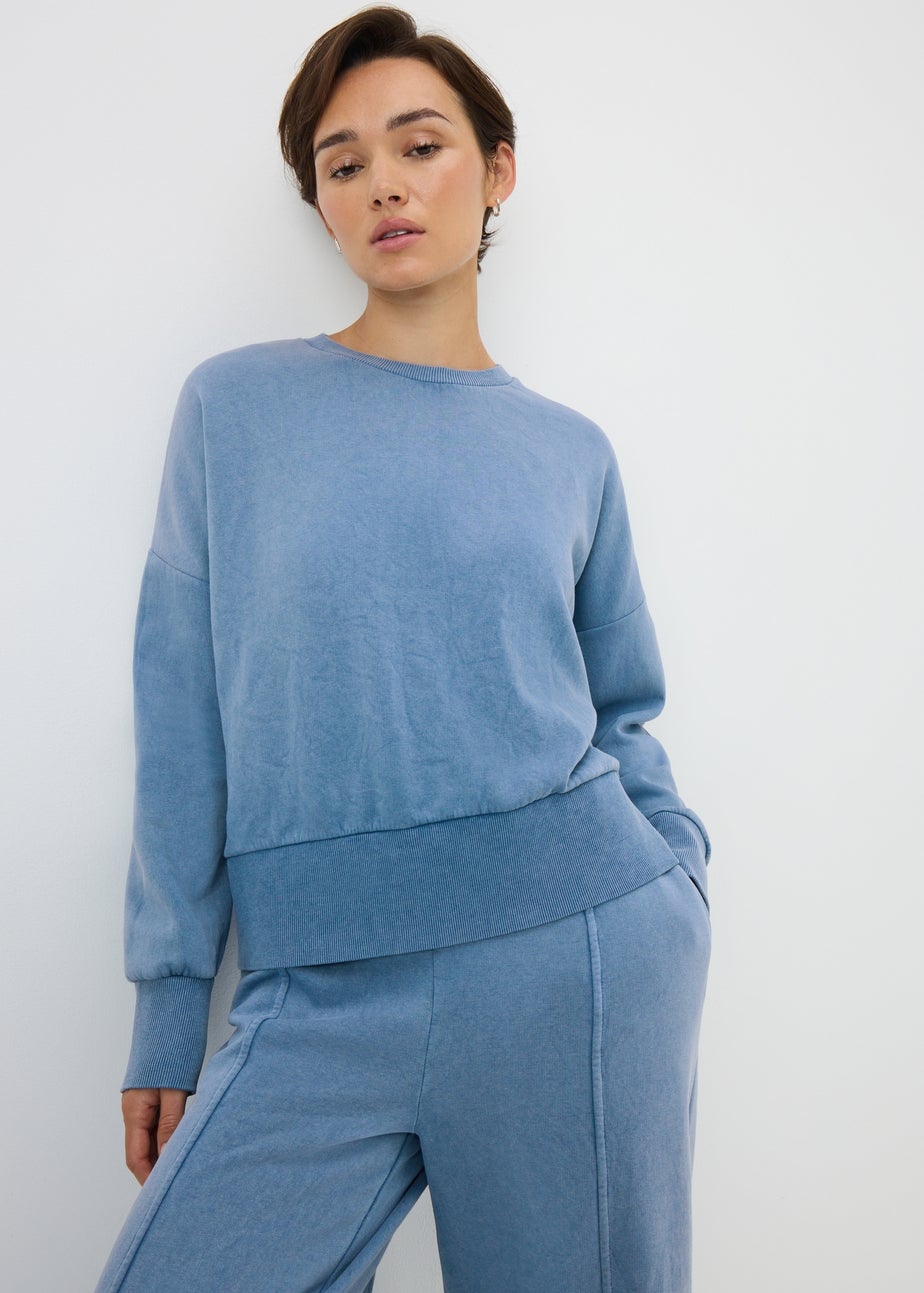 Light Blue Acid Wash Sweatshirt