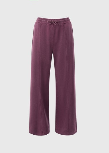 Burgundy Acid Wash Jogging Bottoms