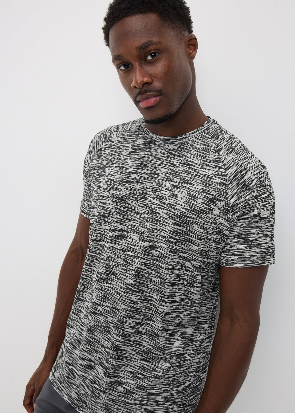 Souluxe Grey Texture Space Dye T-Shirt