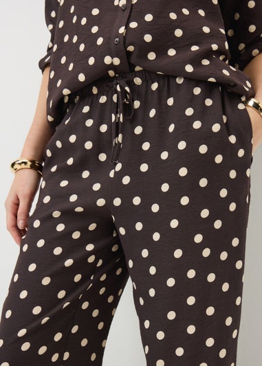 Brown Polka Dot Co Ord Trousers
