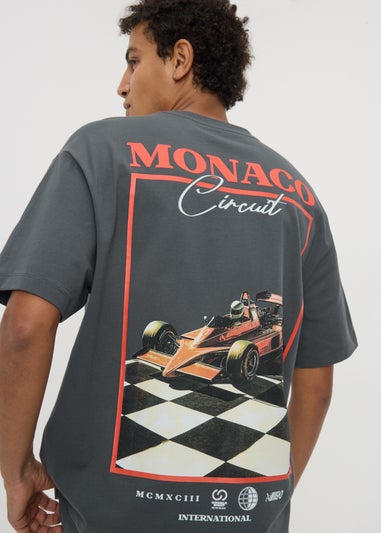 Charcoal Grey Printed T Shirt