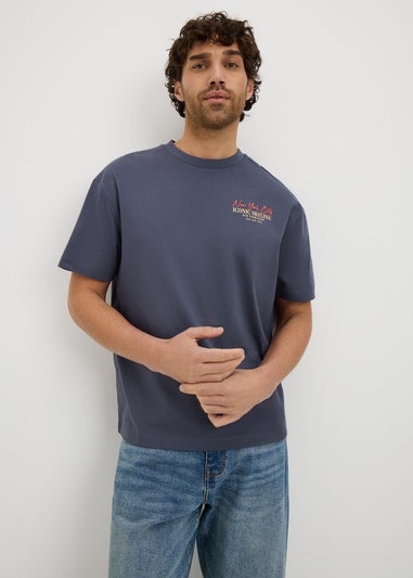 Charcoal Grey Printed T Shirt