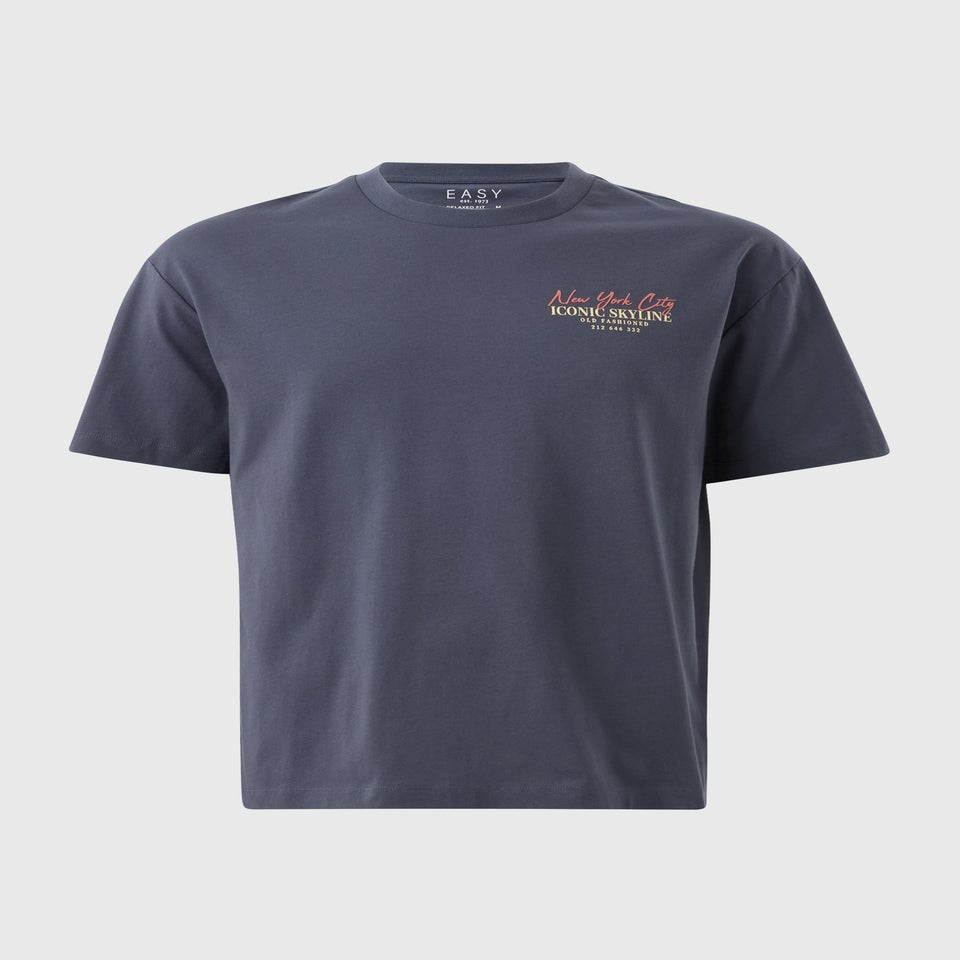 Charcoal Grey Printed T Shirt