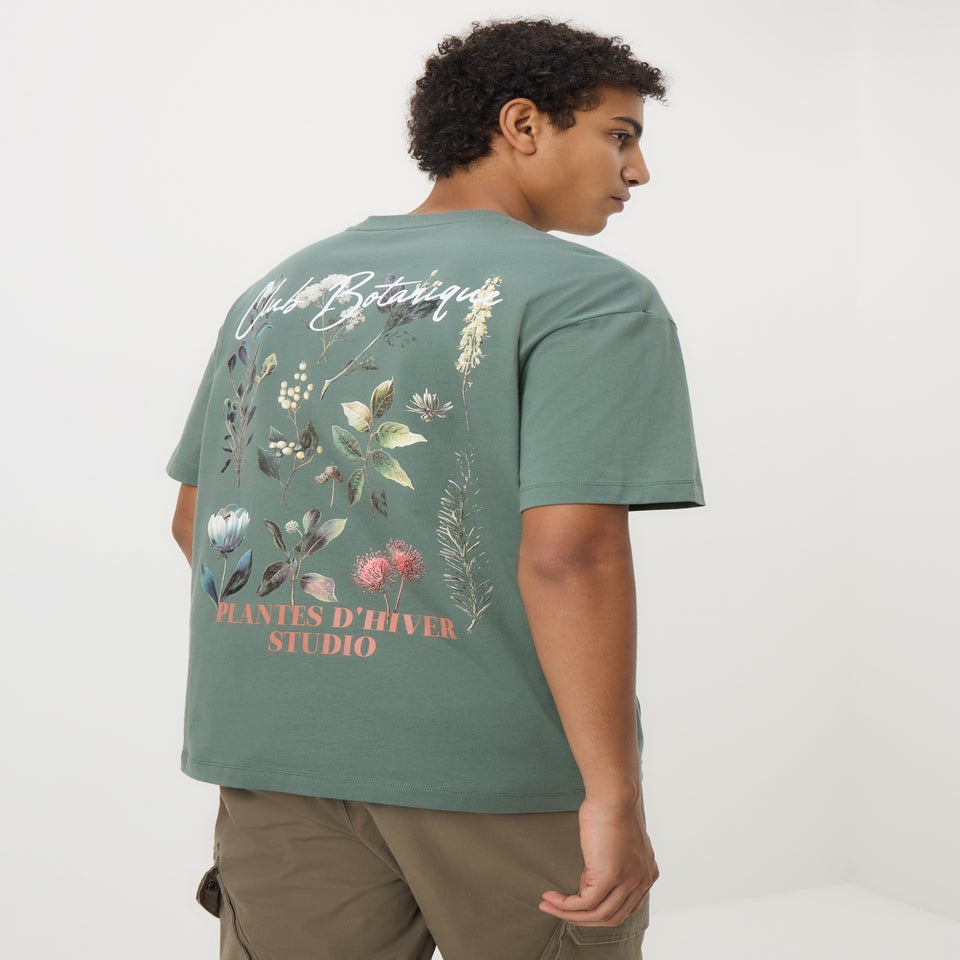 Sage Green Printed T Shirt
