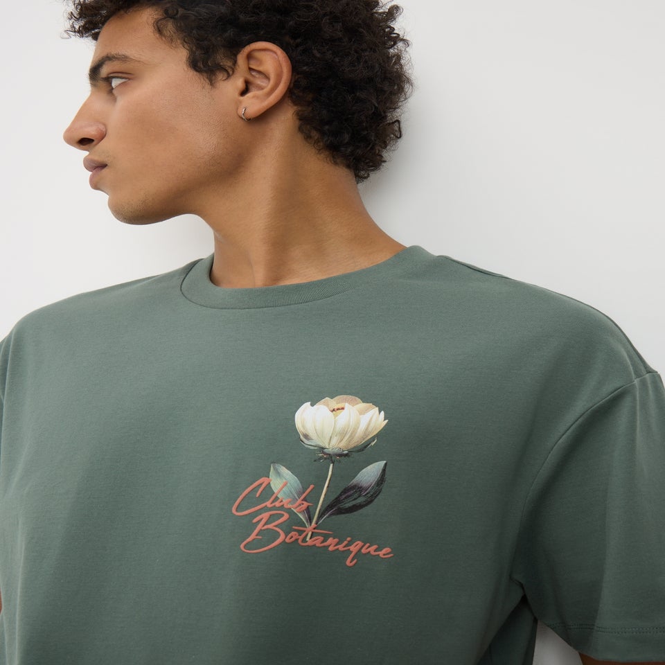 Sage Green Printed T Shirt
