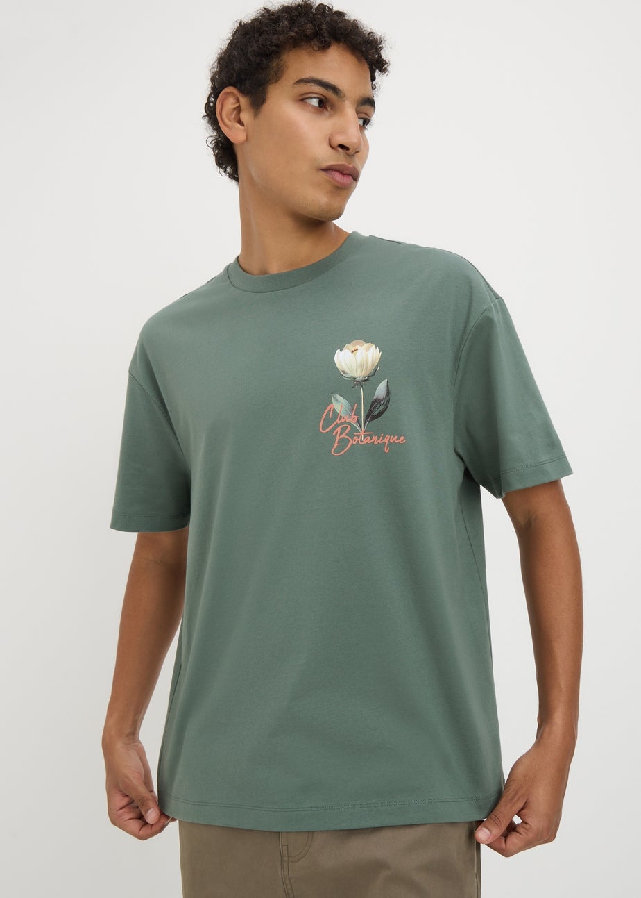 Sage Green Printed T Shirt