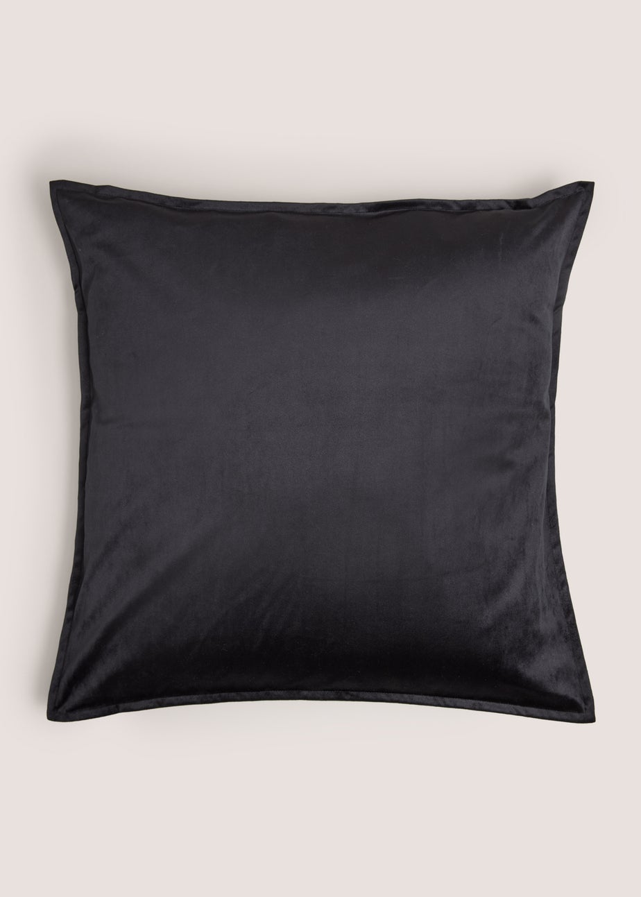 Black Plain Velvet Cushion