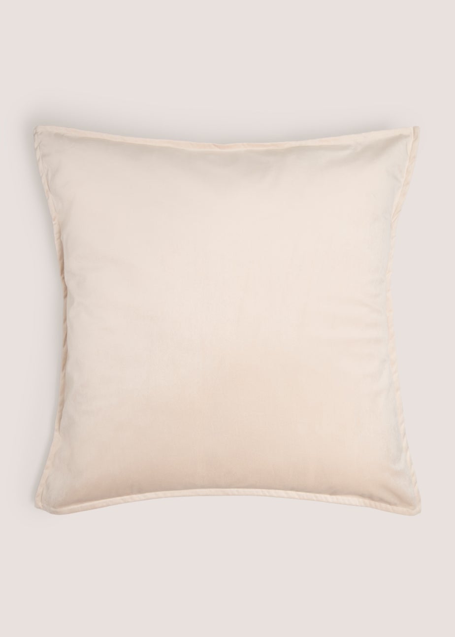 Beige Plain Velvet Cushion