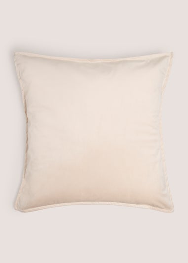 Beige Plain Velvet Cushion