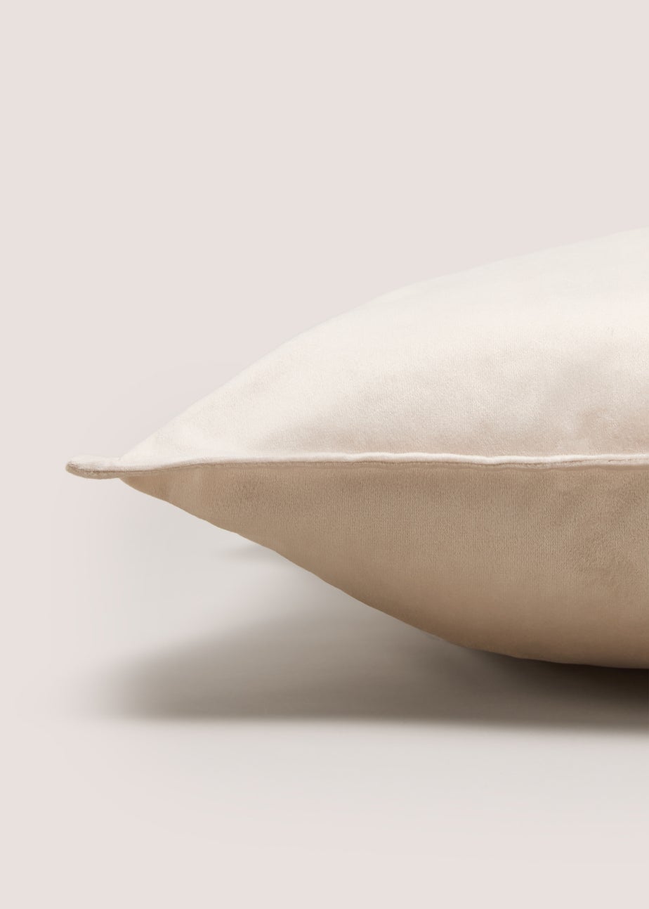 Beige Plain Velvet Cushion