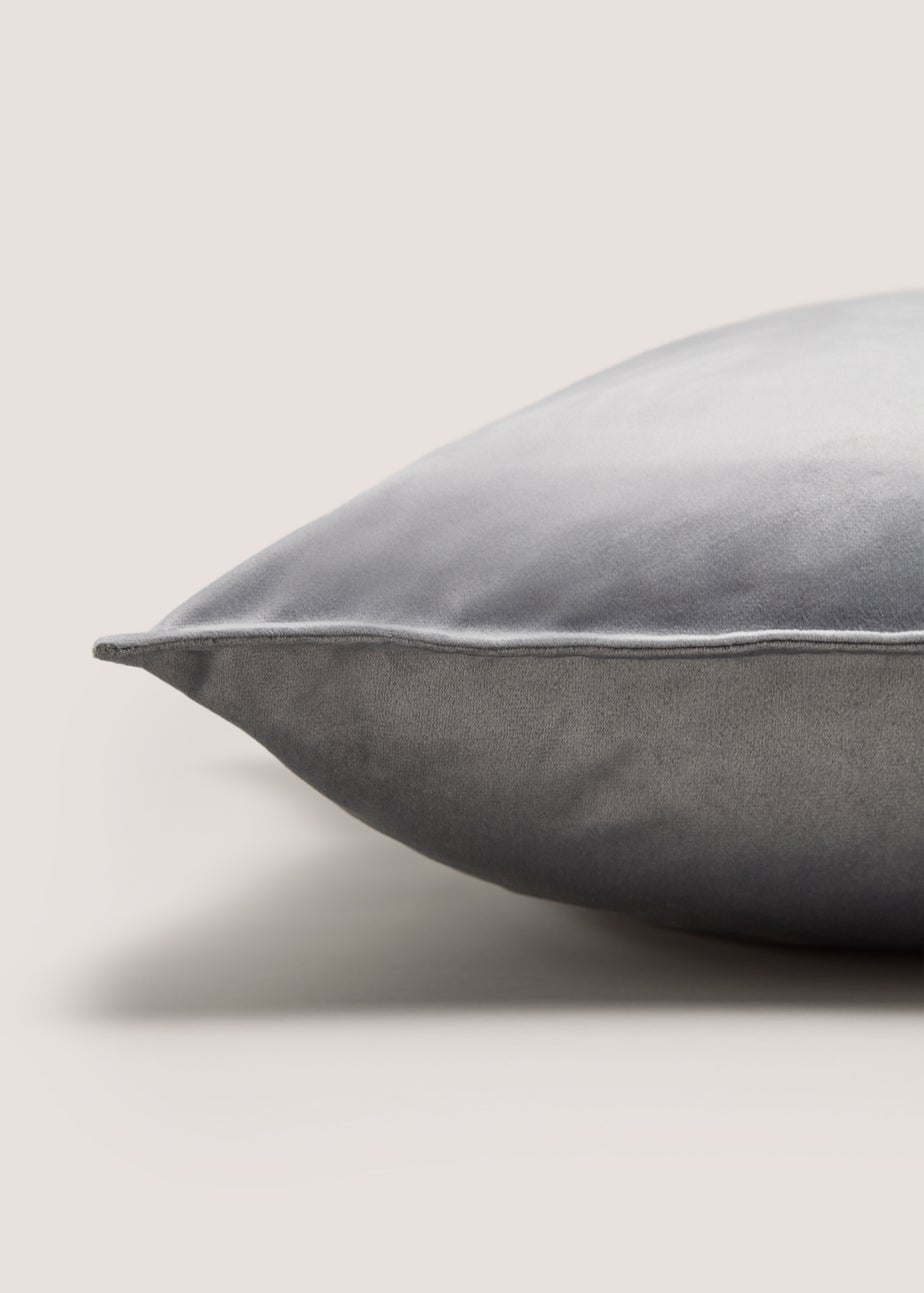 Grey Plain Velvet Cushion