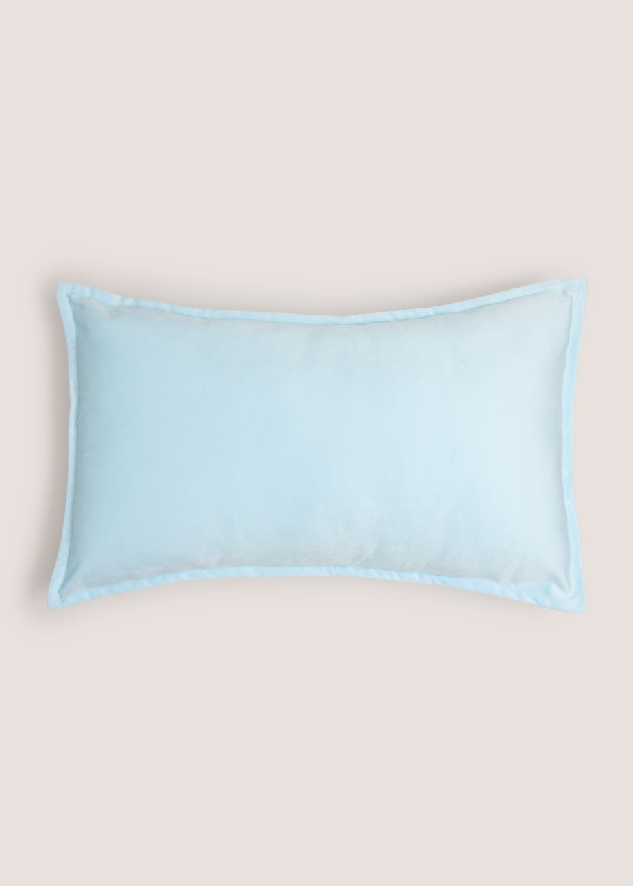 Blue Plain Velvet Cushion