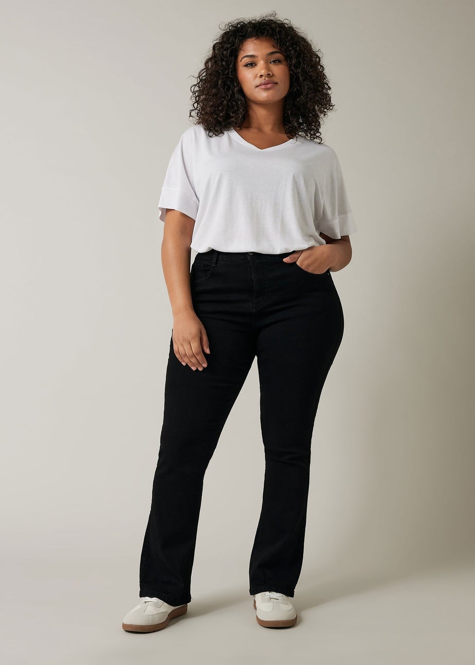 Evans Curve Black Denim Bootcut Jeans