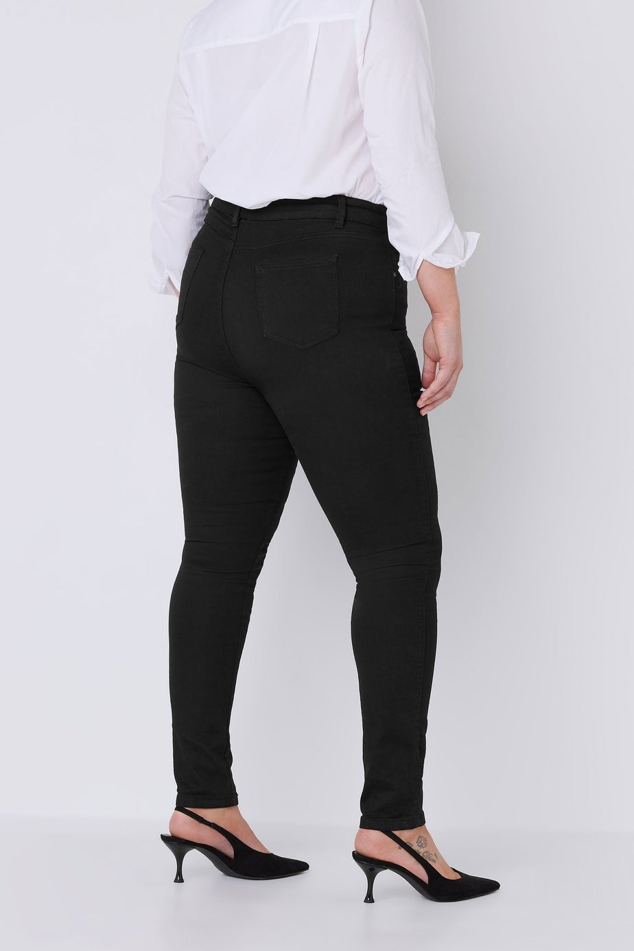 Evans Curve Black High Waisted Skinny Jeans