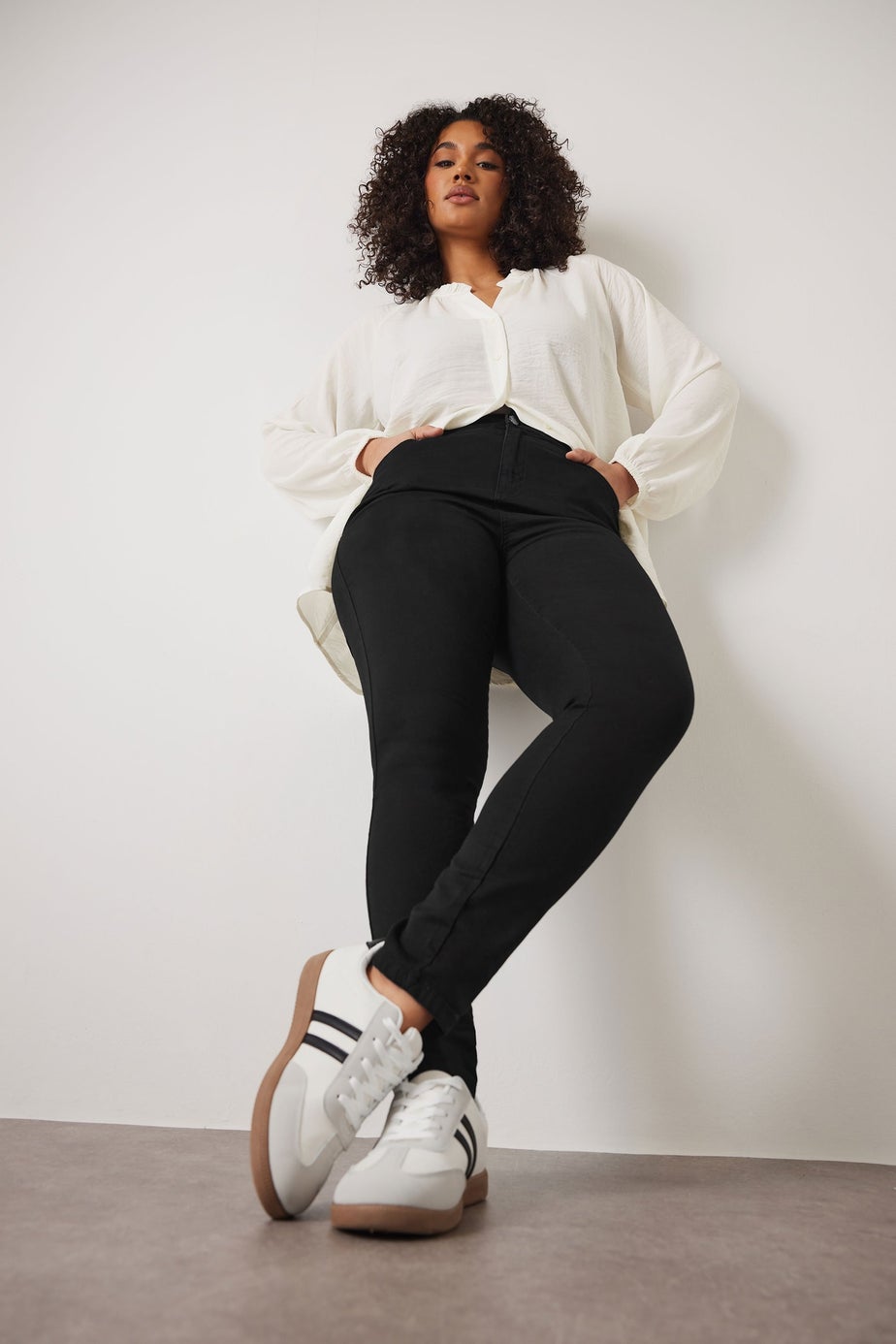 Evans Curve Black High Waisted Skinny Jeans