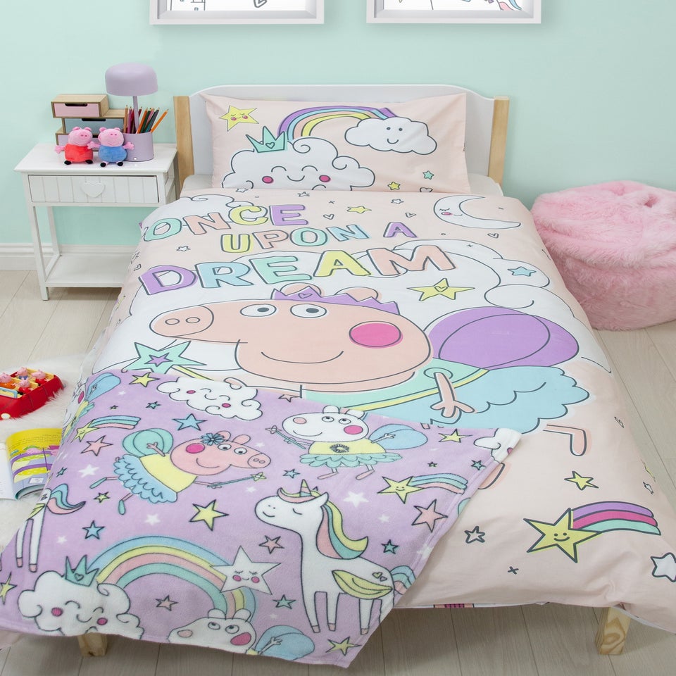 Peppa Bedtime Pink Panel Duvet Cover