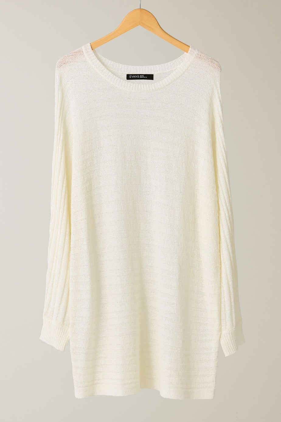 Evans Curve White Batwing Sleeve Jumper