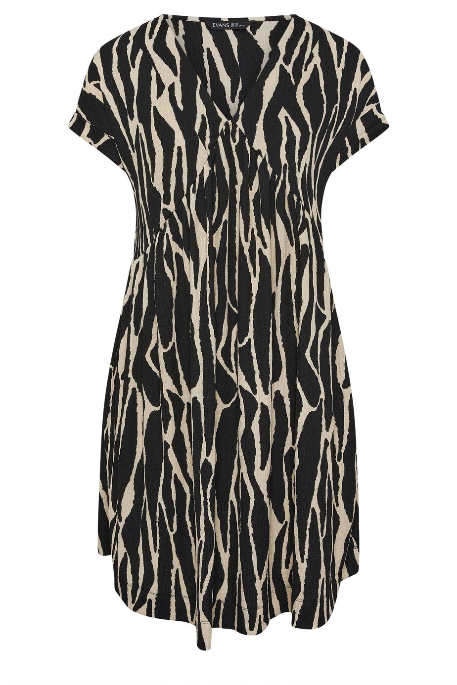 Evans Curve Black Abstract Print Jersey Crepe Dress