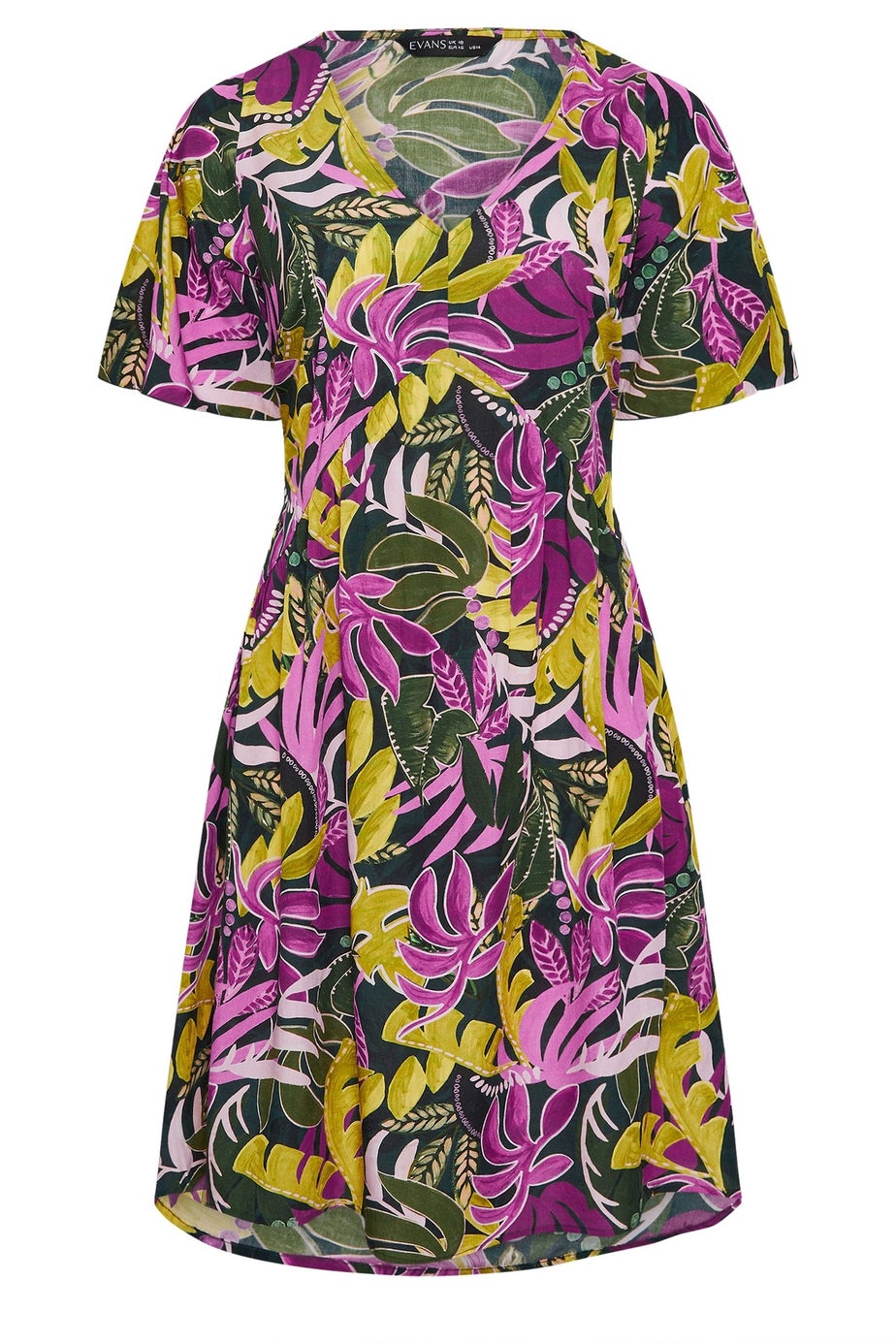 Evans Curve Green Tropical Modal Midaxi Dress