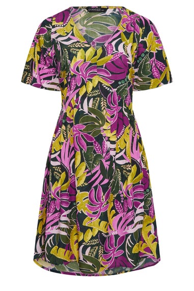 Evans Curve Green Tropical Modal Midaxi Dress