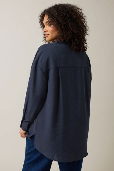 Evans Curve Navy Blue Utility Pocket Shirt