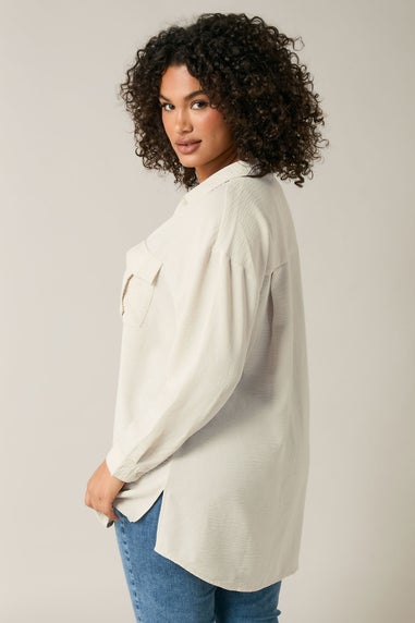 Evans Curve Cream Utility Pocket Shirt