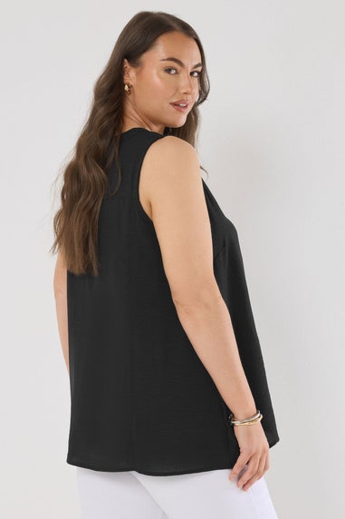 Evans Curve Black Pleat Front Vest