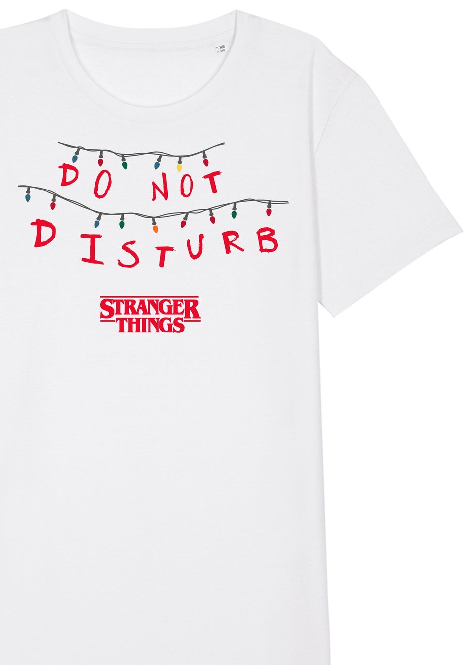 Stranger Things Do Not Disturb White Graphic Nightdress