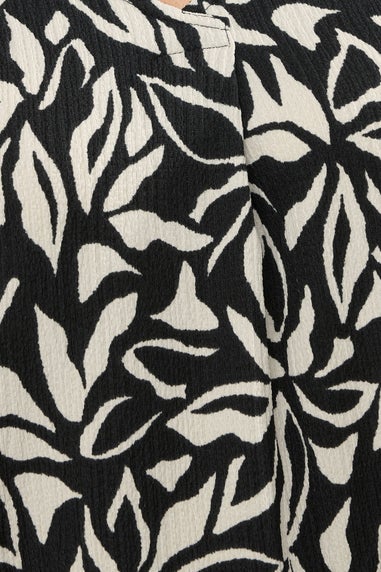 Evans Curve Black Floral Pleat Front Jersey Vest Top