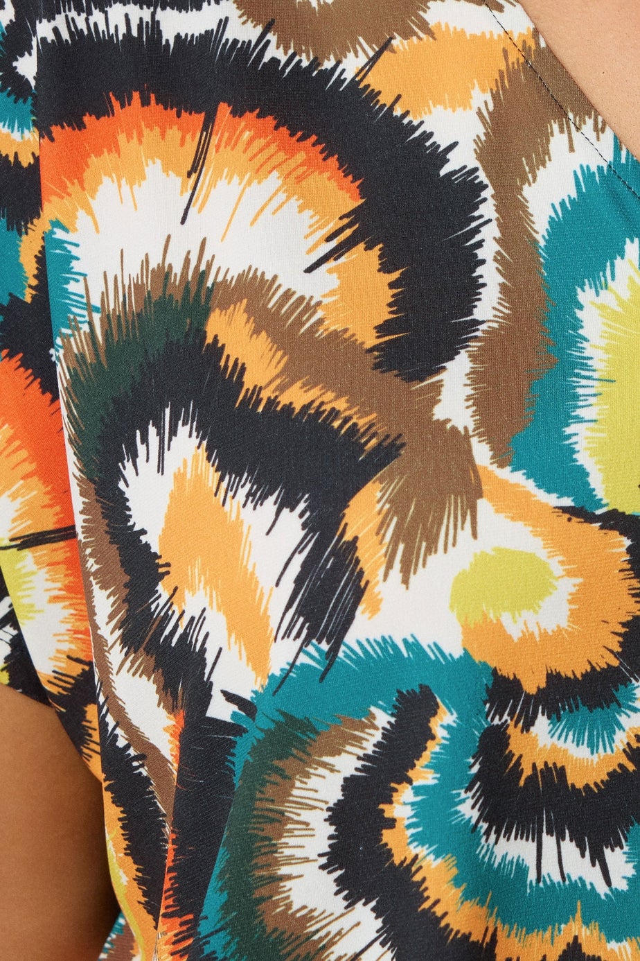 Evans Curve Dark Green Angel Sleeve Jersey Top