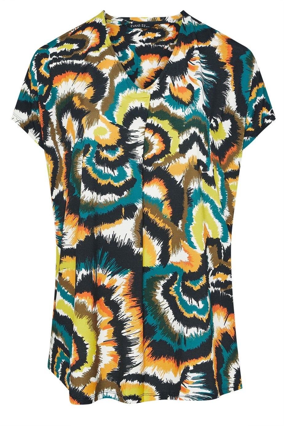 Evans Curve Dark Green Angel Sleeve Jersey Top