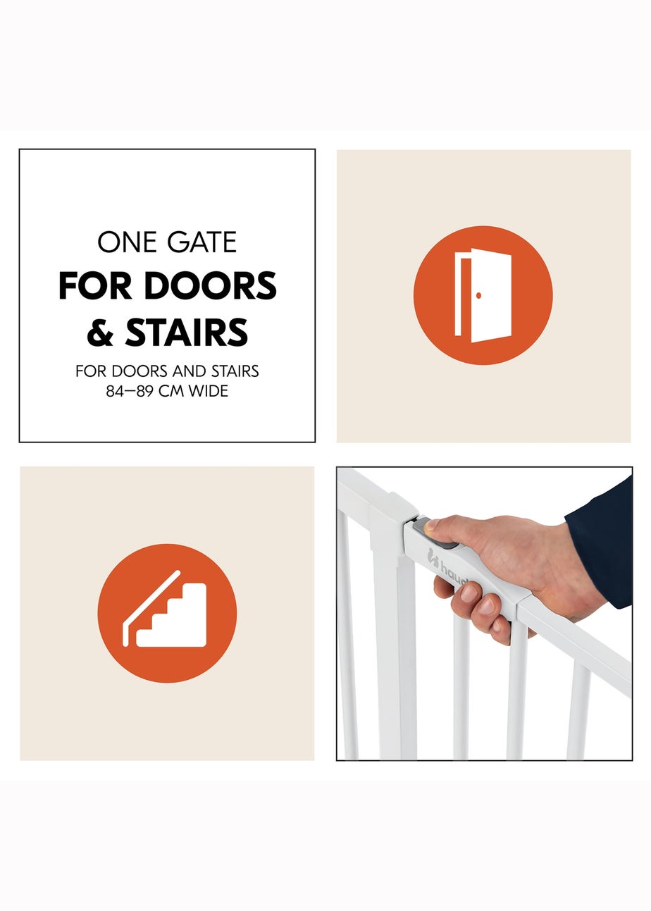 Hauck White Open N Stop​ 2 Set & 9cm Extension Bed Rails