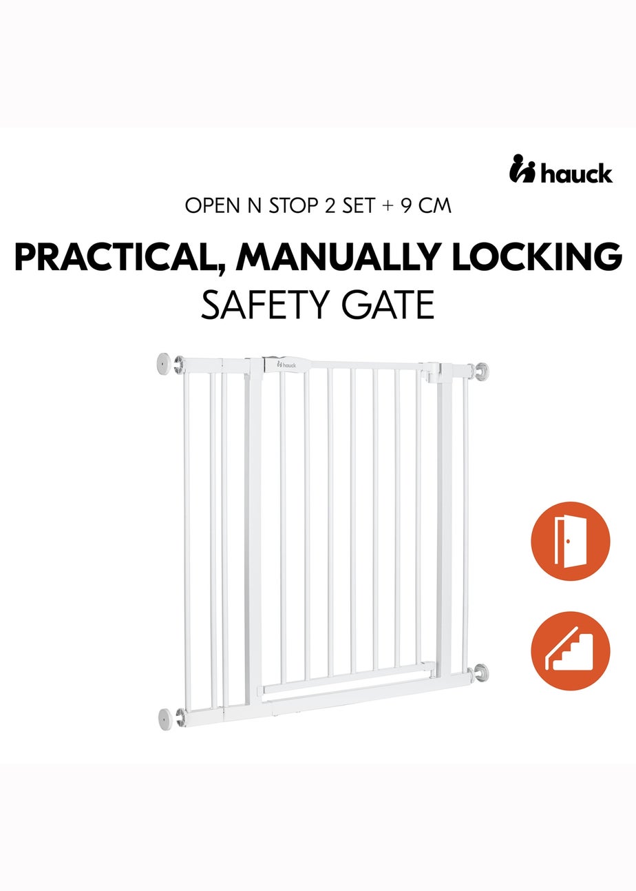 Hauck White Open N Stop​ 2 Set & 9cm Extension Bed Rails